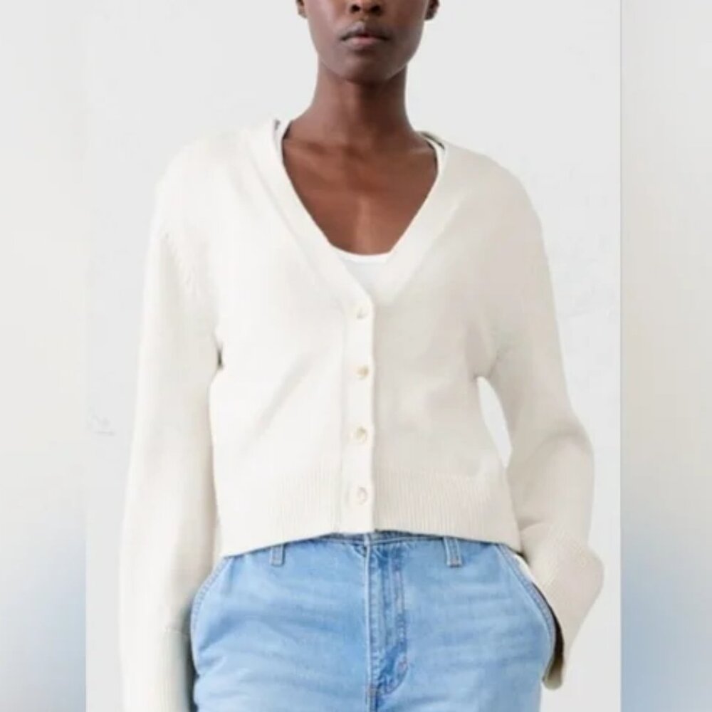 Banana Republic Ivory Bell-Sleeve Cardigan Sweater/NWT/XXL - Picture 1 of 15